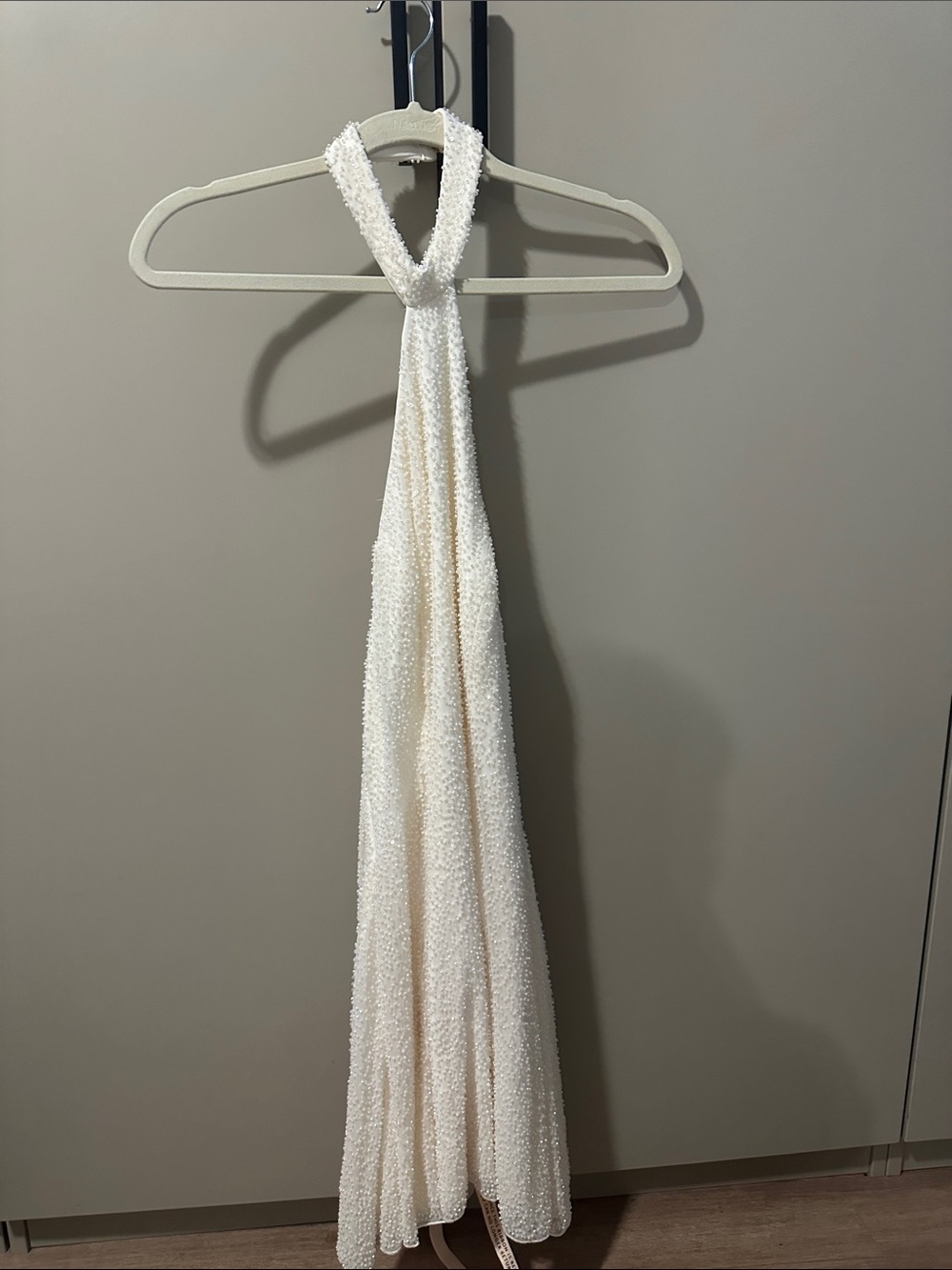 Oh polly Embellished Asymmetric Neck A-Line Mini Dress in White size 6 - Picture 6 of 10